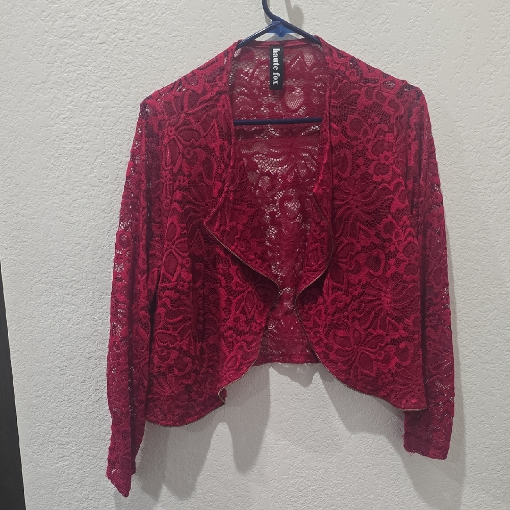 Lace Red Crop Top